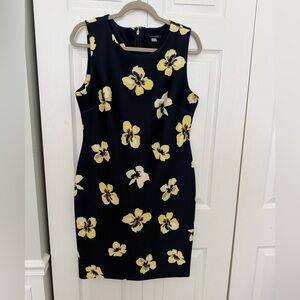 Tommy Hilfiger Black and Yellow Floral Midi Dress